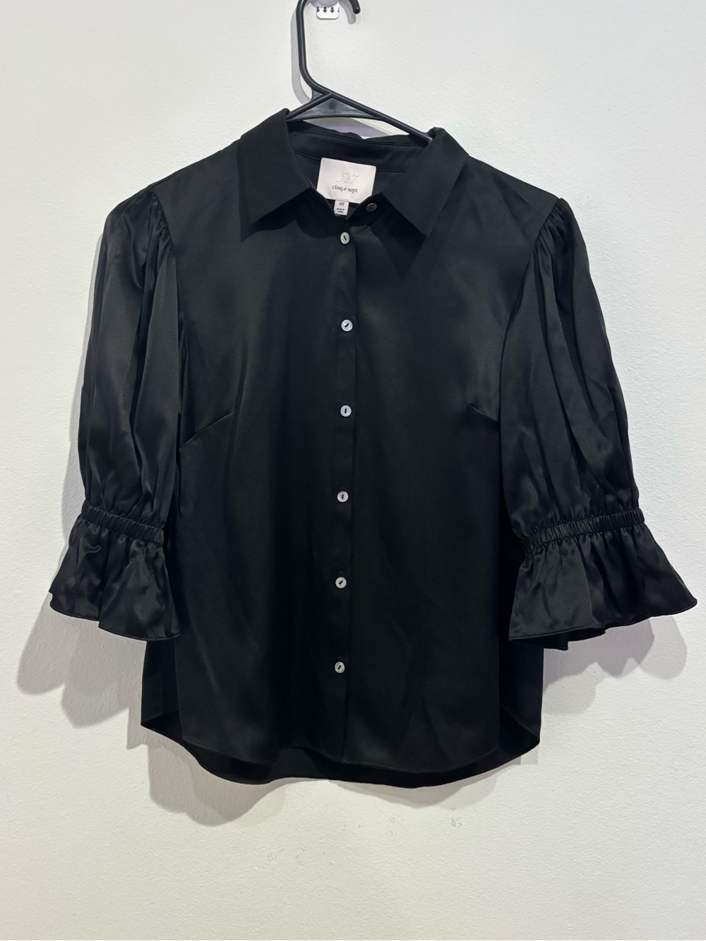 Cinq A Sept Black Silk Blouse
